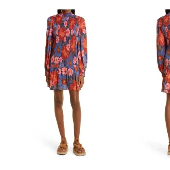 โโ SOLDโโFarm Rio ๐ด๐ฅNavy Garden Smocked Mini dress - Picture 5 of 12